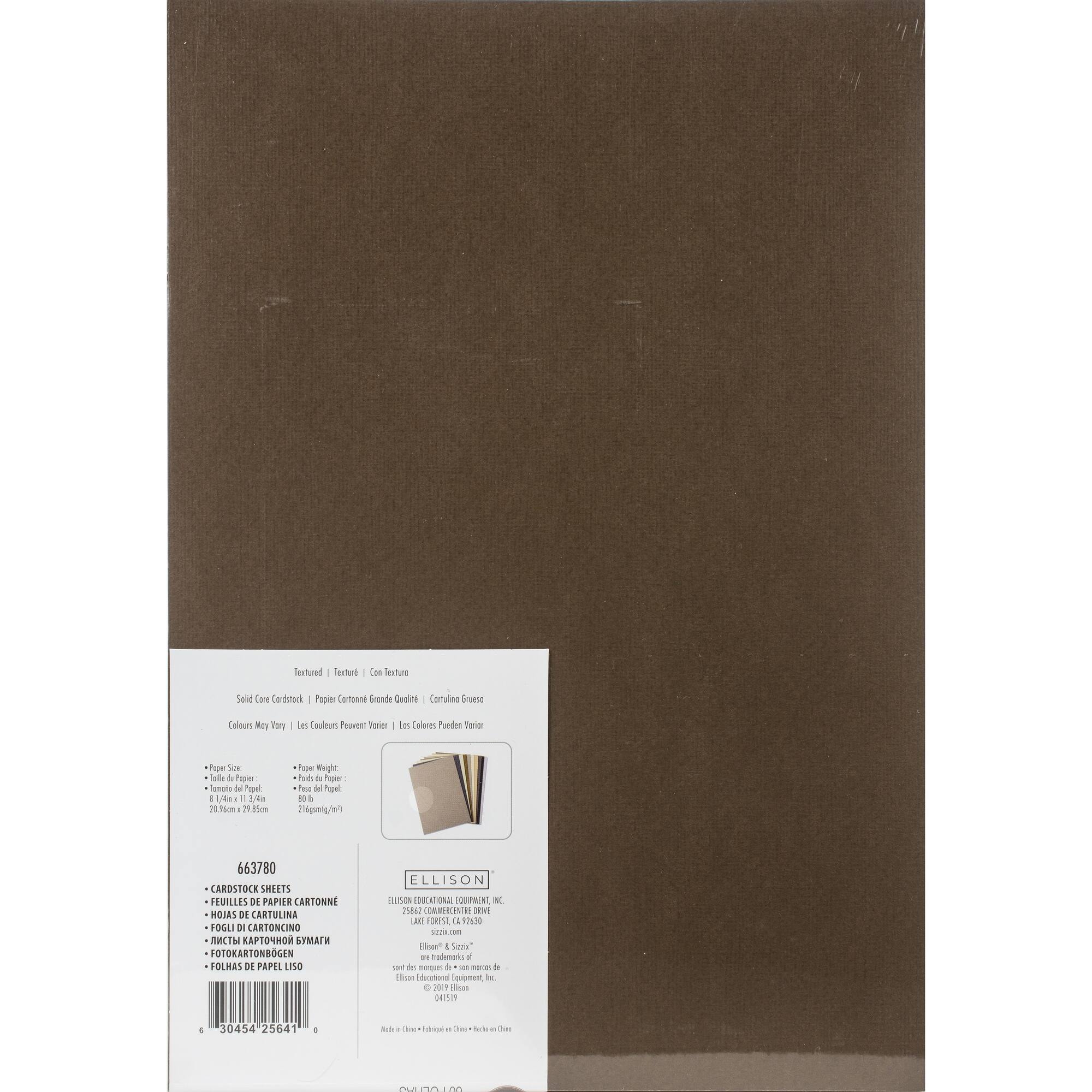 Sizzix® Textured Neutral 8.25" x 11.75" Cardstock, 60 Sheets